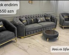 Divan və 2 kreslo sifarişle