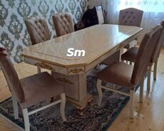 Masa və 6 oturacaq
