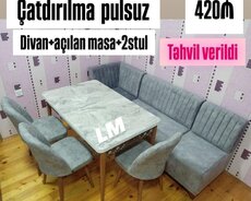 Mətbəx üçün divan masa desti