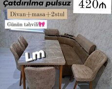 Mətbəx üçün divan masa + desti