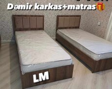 Tək neferlik çarpayı + matras hədiyyə