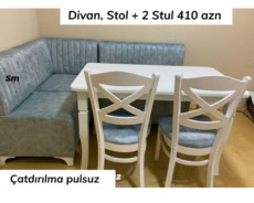 Kuxna üçün divan, stol+ 2 stul desti