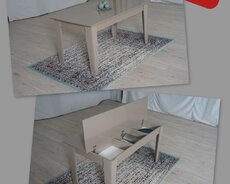 Qonaq masası, Yeni, Açılan, Laminat, Dördbucaq masa