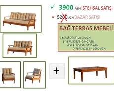Bağ və ev üçün divan kreslo stol