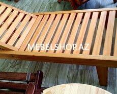 Şezlonq təbii ağacdan Шезлонг из натурального дерева