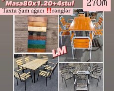 Masa dəstləri Taxta Şam ağacı