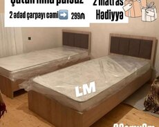 2 çarpayi + 2 Matras
