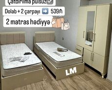 Dolab + 2 çarpayı