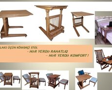 Relaks üçün köməkçi stol (ikidirəkli təkərli)