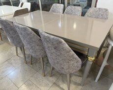 Lüks masa dəsti boz masa avangard və modern üslub