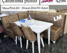 Mətbəx üçün divan+masa dəstləri