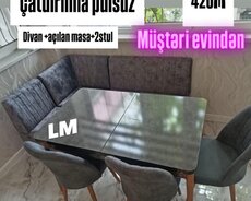 mətbəx üçün divan masa desti