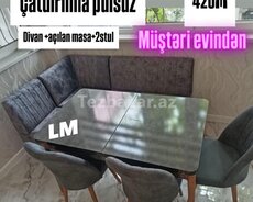 Metbex üçün divan masa desti