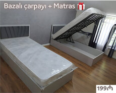 Tək neferlik bazalı çarpayılar