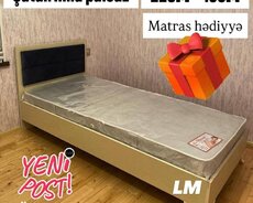 Tək neferlik çarpayı+matras hediyye