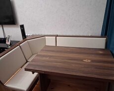 mətbəx künc divan stol stul