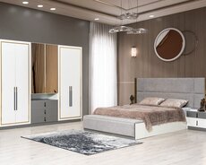 yeni yataq desti ağ və boz