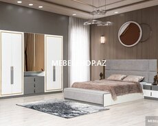 yeni yataq desti ağ və boz