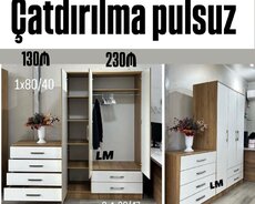 Üç qapılı dolab təmiz laminatla