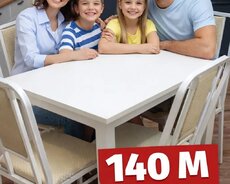 Mətbəx üçün, Yeni, Açılmayan, Dördbucaq masa, 4 stul