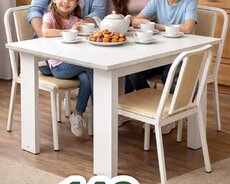 Mətbəx üçün, Yeni, Açılmayan, Dördbucaq masa, 4 stul