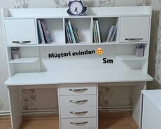 iş-masa və kitab rəfi dəsti